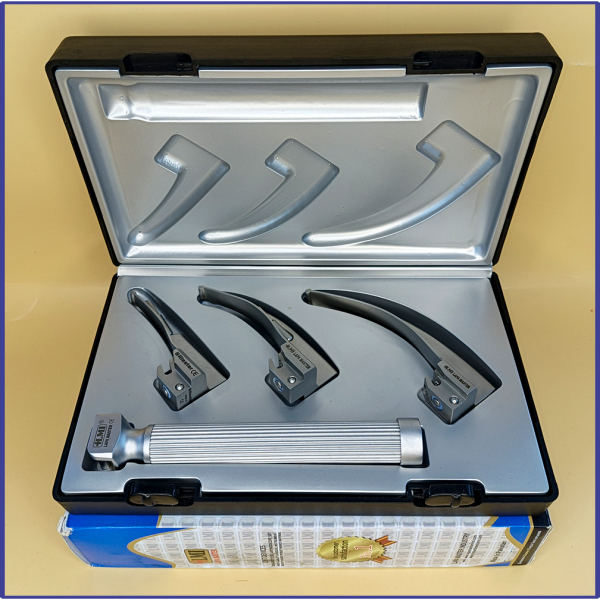 Laryngoscope Conventional Standard Macintosh 3 Blade 0-1-2 Set Child Handle Premium Quality