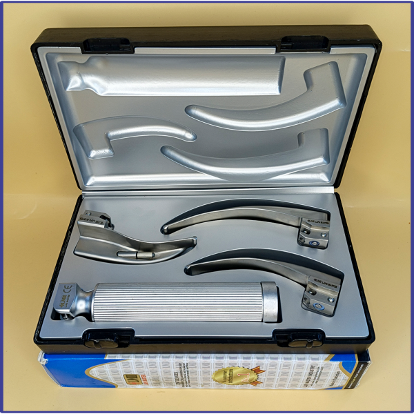 Laryngoscope Conventional Standard Macintosh 3 Blade 1-2-3 Set Adult Handle Reusable Blades Premium Quality