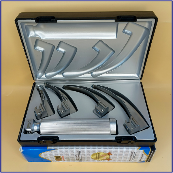 Laryngoscope Conventional Standard Macintosh 4 Blade 0-1-2-3 Set Adult Handle Reusable Blades Premium Quality