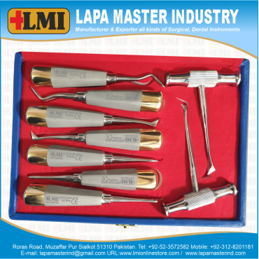 Root Elevator Gold Set of 9 Pcs Premium Quality