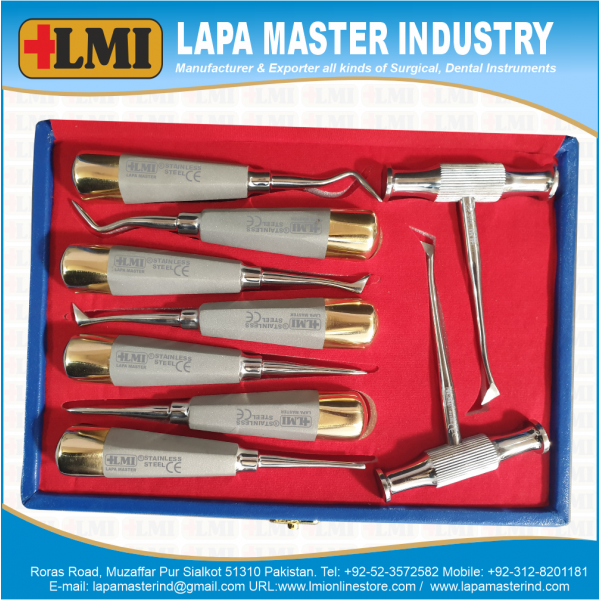 Root Elevator Gold Set of 9 Pcs Premium Quality