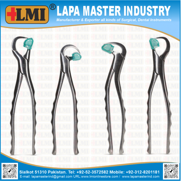 Physics Forceps, Set of 4 Pcs, Premium Quality, Dental instruments,