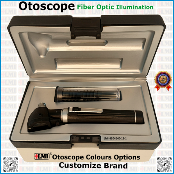 Otoscope Fiber Optic Black