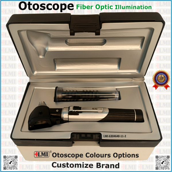 Otoscope Fiber Optic Black