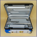 Laryngoscope Miller Fiber Optic 3 Blade 1-2-3 Set Child Handle Premium Quality Reusable Blades Plastics Box Blister Packing Sliver Gary Colour into Lapa Boxboard Box Packed