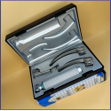 Laryngoscope integral Macintosh Fiber Optic 3 Blade 1-2-3 Set Adult Handle Premium Quality Reusable Blades Plastics Box Blister Packing Sliver Gary Colour into Lapa Boxboard Box Packed