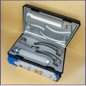 Laryngoscope integral Macintosh Fiber Optic 3 Blade 1-2-3 Set Adult Handle Premium Quality Reusable Blades Plastics Box Blister Packing Sliver Gary Colour into Lapa Boxboard Box Packed