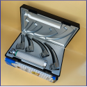 Laryngoscope integral Macintosh Fiber Optic 4 Blade 0-1-2-3 Set Adult Handle Premium Quality Reusable Blades Plastics Box Blister Packing Sliver Gary Colour into Lapa Boxboard Box Packed