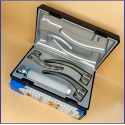 LMI-630464-9-3 Laryngoscope Standard Macintosh Fiber Optic 3 Blade 2-3-4 Set Adult Handle Reusable Blades Plastics Box Blister Packing Sliver Gary Colour into Lapa Boxboard Box Packed