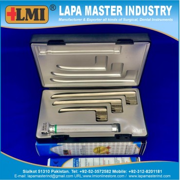 Laryngoscope Miller Set, Fiber Optic Child Premium Quality