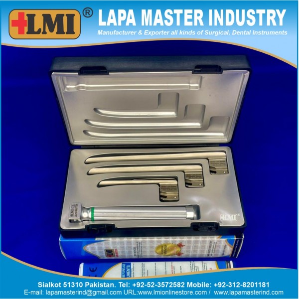 Laryngoscope Miller Set, Fiber Optic Child Premium Quality