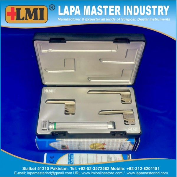 Laryngoscope Miller Blade Fiber Optic Infant Set Premium Quality