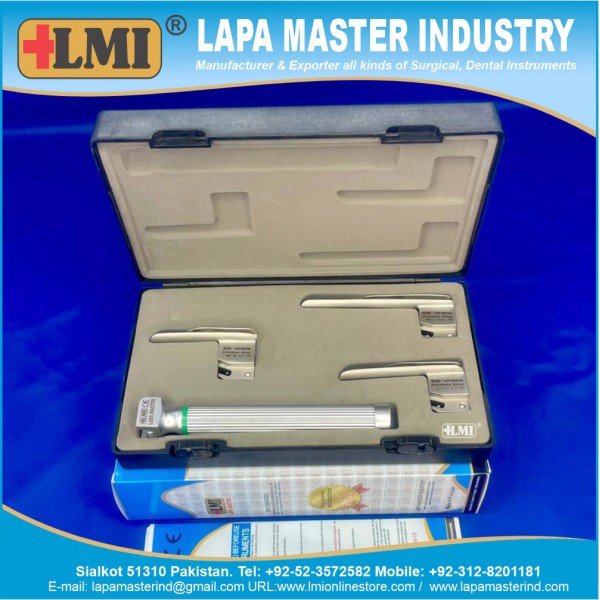 Laryngoscope Miller Blades Fiber Optic Infant Set Premium Quality