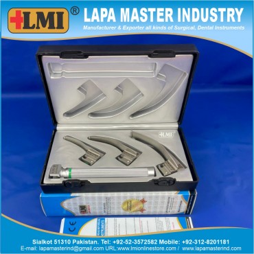 Laryngoscope Macintosh Blades Fiber Optic Child Set, Premium Quality