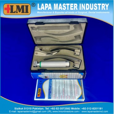 Laryngoscope Macintosh Blade  Fiber Optic Adult Sets, Premium Quality