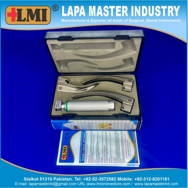 Laryngoscope Macintosh Blade  Fiber Optic Adult Sets, Premium Quality