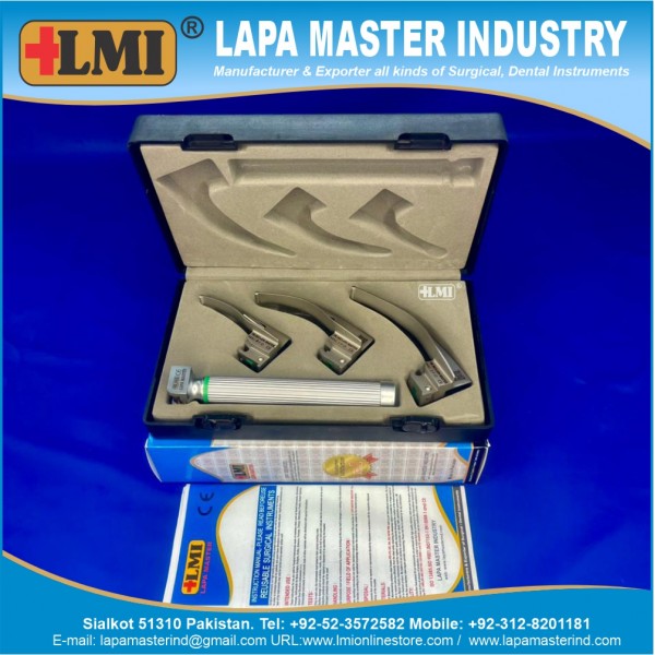Laryngoscope Macintosh Blade Fiber Optic Child Set, Premium Quality
