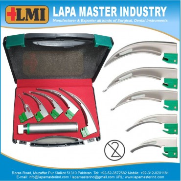 Macintosh Laryngoscope Set, Led Fiber Optic  Macintosh Laryngosco...