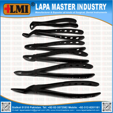 Apical Forceps Standrad Set of 6 Pcs, Black Coated, Premium Quality,